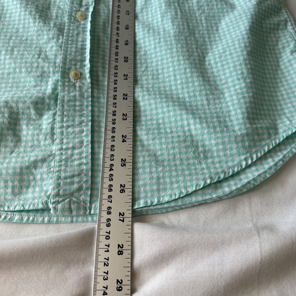 Ralph Lauren Boys Gingham Plaid Button Up Shirt Long Sleeve Peppermint XL(18-20) - Picture 10 of 15